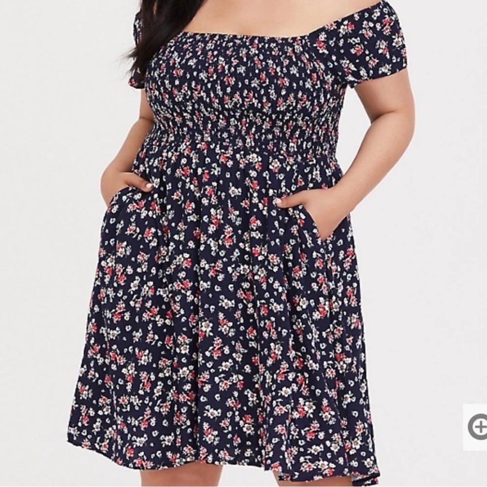 Torrid mini challis off the shoulder skater dress Size 2
